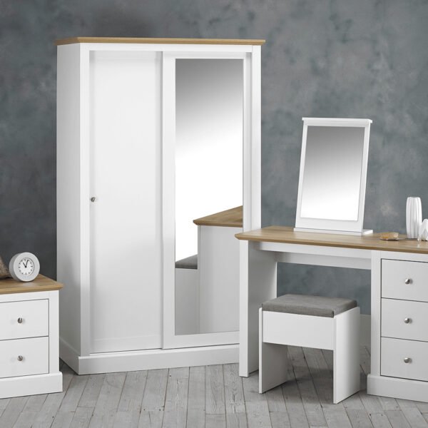 Devon White Double Sliding Wardrobe - Image 2
