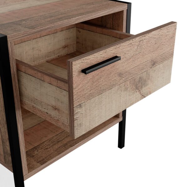 Hoxton Distressed Oak Effect Bedside Cabinet - Image 5