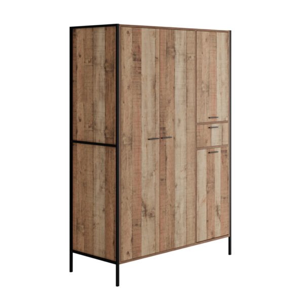 Hoxton Distressed Oak Effect Triple Wardrobe - Image 2