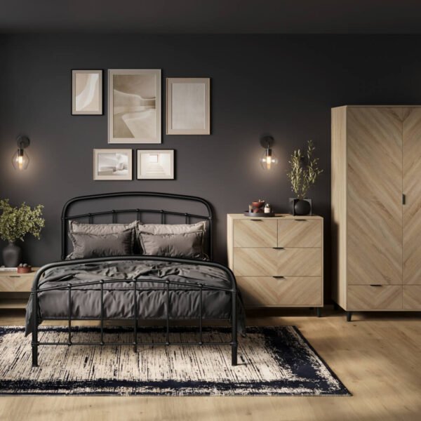 Stockholm Chevron Bedside Cabinet - Image 2