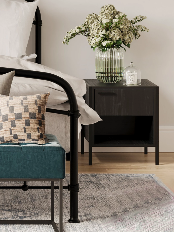 Hoxton Black Bedside Cabinet - Image 2